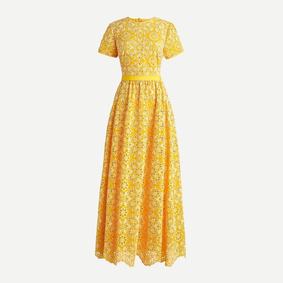 J Crew Shortsleeve Maxi Dress In Eyelet 